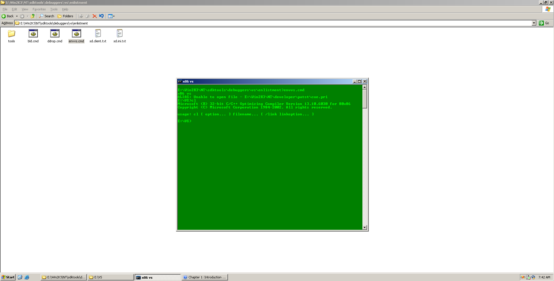 Windows VS ENV